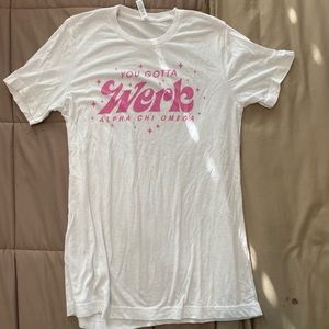 White Alpha Chi Omega shirt